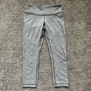 Lululemon Wunder Under Crop II Full-On Luon Heathered Slate Grey Womens Sz 4